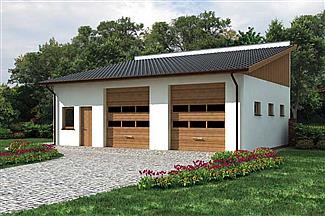 Projekt domu G198 garaż dwustanowiskowy z pomieszczeniem gospodarczym
