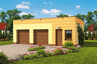 Projekt domu G85a garaż dwustanowiskowy z pomieszczeniem gospodarczym