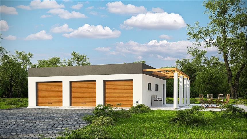 Projekt domu G185 - Budynek garażowo - gospodarczy